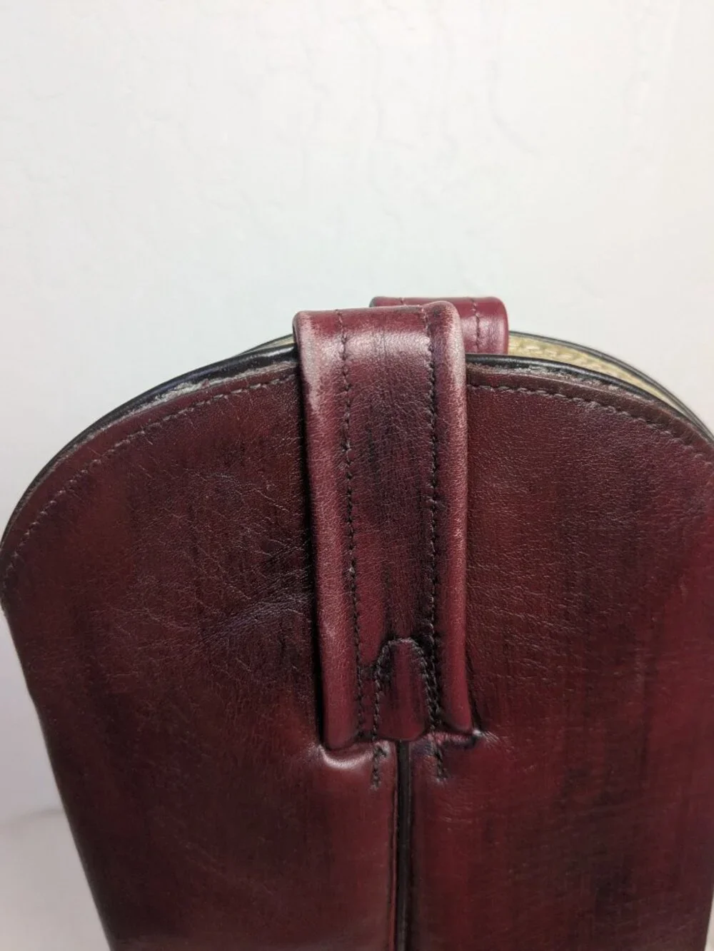 Vintage Frye 7104 Western Cowboy Boots Women's 8.5B Oxblood Burgundy USA 70s - Picture 10 of 16